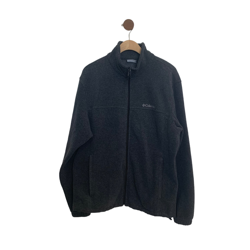Columbia Size Large Dark Gray Zip-up Fleece Jacket Long Sleeve